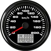 ELING Universal GPS Speedometer Velometer 0-200KM/H Odometer for Car Racing Motorcycle 3-3/8 inches(85mm)