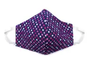 Fabric Face Mask Cotton Reusable Washable Kid Teen Made in USA - Navy Polka Dot