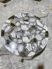 36" agate top coffee table/agate modern walnut top side table