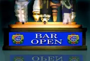 LED LIGHTED OLD STYLE BEER TAP HANDLE Display WITH BUILT IN BAR SIGN HOLDS 7