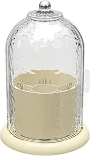 Rotating Makeup Brush Holder - Makeup Brush Container with Transparent Sliding Lid | Cosmetic Display Cases, Pen Holders for Bathroom Countertops