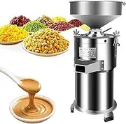 Commercial Electric Peanut Butter & Sesame Maker Machine - Stainless Steel Automatic Nut Grinder with Non-Slip Base, Thickness Adjustment, 30kg/h Capacity for Home Restaurant & Food Processing