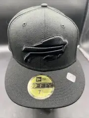 New Era Buffalo Bills All Blacked Out Logo Black/Grey UV 59FIFTY Fitted 7-1/2