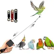 Bird Leash,Bird Harness,Retractable Anti-Bite Parrot Harness,with 3 Different Sizes of Soft Foot Ring,for Birds Outdoor Flight Training,for Budgies,Cockatiels,Psittacula Longicauda,Mini Macaws,6.5Ft