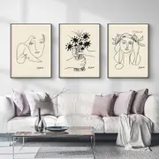 Picasso Sketches 3 sets Canvas Wall Art