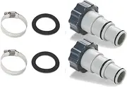 Pack of 2 Suitable for replacing hose adapters with collar threaded connection pumps Nice Quality Practical Easy Installation For Intex Fit ARU, Black