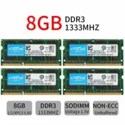 32GB 16GB 8GB DDR3 1600MHz 1333MHz PC3-10600S 12800S Laptop RAM Kingston LOT AU