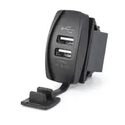 Dual USB Port Fast Charger Socket Power Outlet Panel 12V 24V Motorcycle Car RV (for: Audi)