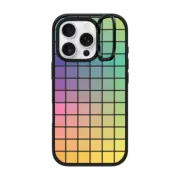 iPhone 16 Pro Impact Ring Stand Case MagSafe Compatible rainbow squares Y2K