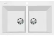 Oliveri Santorini White Piccolo Double Bowl Inset Sink ST-WH1574