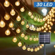 Solar String Lights LED Outdoor Lights 6.5m 30 LEDs Set Mounting Bracket Warm White Wedding Party Holiday Patio Garden 3V