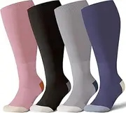 [Azalencro] Wide Calf Compression Socks for Women&Men Plus Size,20-30mmhg Knee High graduated Socks for Pregnant,Nurses,Travel