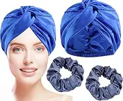 Silk Bonnet and Scrunchies Set - Enjoy Comfortable Sleep and Stylish Hair Accessories - Waterproof Shower Cap - Protect & Style Hair Confidently - Elastic & Fashionable Hair Protection