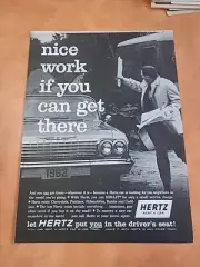 Hertz Print Ad 1962 Rent A Car 8x11