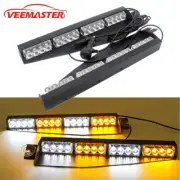 2X LED Windshield Visor Mount Dash Light Emergency Strobe Warning Lights Bar