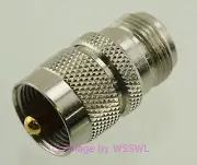 UHF Male to N Female Coax Connector RF Adapter