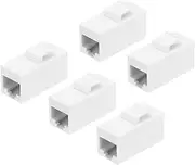 uxcell 5 Pack Cat 6 Ethernet Coupler, RJ45 Cat6 Coupler Jacks Female to Female Ethernet Adapter, White, 15x32x22mm