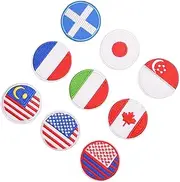 Beatifufu 18pcs Round Flag Cloth Stickers Embroidery Patches for Jeans Hats Bags Crafts Fashionable Repair Decoration Appliques