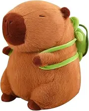 Capybara Plush Toy, 23 cm Cute Capybara Cuddly Toy with Turtle Backpack, Capybara Plushie Dolls, Cute Capybara Plushies, Super Soft Stuffed Toy, Plush for Home Decoration, Children