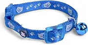 Petface Cat Collar with Safety Elastic and Bell, Blue