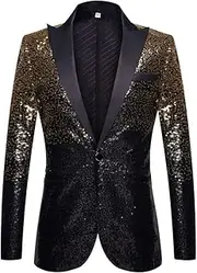[PYJTRL] Men Fashion Gradual Change Color Sequins Suit Jacket