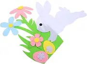 Vaguelly DIY Easter Bunny Window Decal Nonwovens Craft Easter Egg Rabbit Ornament Decorative Door Sign Spring Party Favor Bunny Elements