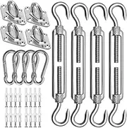 Shade Sail Hardware Kit for Triangle Rectangle Sun Shade Sail Installation, 304 Stainless Steel for Garden Outdoors Mounting Hardware Kit
