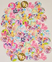 PRECUT 1" SET of 100 MY LITTLE PONY" Bottle Caps Images. For Birthdays, Hairbows