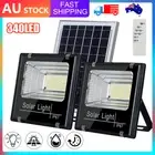 LED Solar Flood Light Sensor Street Outdoor Garden Remote Security Dual Lights