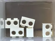 LEGO Parts - White Technic Brick 1 x 2 w Holes - No 32000 - QTY 5