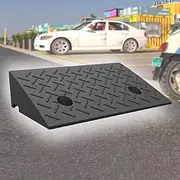 MAEEHDNKM Driveway Curb Ramps, Portable Rubber Wheelchair Ramp, Garage Threshold Ramp 2" 3" Rise Heavy Duty Loading Ramp Shed Ramps for Trailer Walkers(50x25x7 cm)