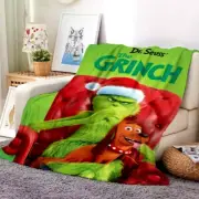 Grinch blanket Cartoons Christmas Plush Throw Blanket super soft kids /adult