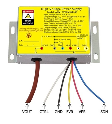 AHV12V6KV3MAW DC-DC High Voltage Power Supply 12V Input 6000V 3mA Output