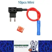 10 x Mini Blade Piggy Back fuse Connector with wire ideal for add on Accessories
