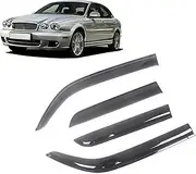 Auto Side Window Wind Deflectors Visors Black Rain Guard Door Visor Vent Shades Dark Smoke Ventvisor Compatible with Jaguar X-Type 2002-2008(Compatible with 2002-2008 4 Door)