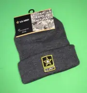 US ARMY SUPER HEAVY KNIT HAT BEANIE CAP~Ski Insulated Official NWT Medium Gray