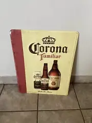 New Corona Familiar Beer Tin Tacker Sign 23”x17.5” Man Cave Beer Sing Display