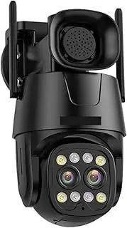 IP Camera Wifi/4G Sim Card PTZ 4MP 8MP Dual Lens 2.8mm-8mm 10X Zoom Outdoor AI Human Tracking Color Night Vision Security Camera(U/K,8MP WiFi 64GB TF)