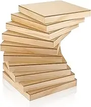 FSWCCK 10 Pack 6x6 Wood Panel Boards, Unfinished Blank Wooden Canvas Cradled Painting Panel Boards for Crafts, Painting Canvas, DIY Art Projects, Pouring, Arts Use with Oils, Acrylics
