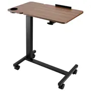 Adjustable Mobile Overbed Table with Hydraulic Control and Cup Holder