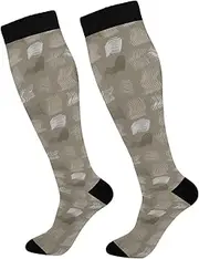 [Yoogain] Abstract Brown Modern Patternsports compression stockings for golf for women mujer, Abstract Brown Modern Pattern
