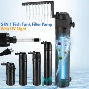 5-in-1 Internal Aquarium Fish Tank Filter Submersible Water Pump 800L/H Oxygen