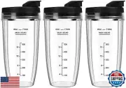 Blender Cups Replacement for Ninja, 24oz Ninja Blender Cups with To-Go Lids C