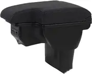 Auto Armrest Box for Nissan for Juke 2010 2011 2012 2013 2014 2015 2016 2017 2018 2019 Car Armrest Box Interior Storage Box Parts with USB(A3 Leather)