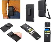 DFV mobile - Magnetic Leather Holster Card Holder Case Belt Clip Rotary 360 Compatible with Samsung Galaxy CORE Plus, SM-G350 - Black