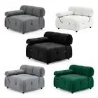 Foret 1 pc Arm Seat Modular Tufted Velvet Sofa Lounge Couch Furniture 5 Colors
