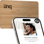 Linq Digital Business Card - Smart NFC Contact and Networking Card (Bamboo)