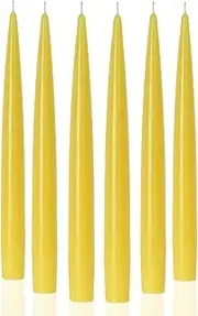 LPUSA Beeswax Taper Candles Pure Natural Bees Wax Candlesticks Dripless Tall Tapered Candles Stick Beeswax Candle Long Candles Bulk,6 Pack,10inch,Yellow