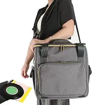 Record Album Holder | CDs Protective Carrying Bag | Multifunctional Albums Storage Box with Lids and Handle, Holds Up To 45 Records