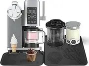 Plaksky Silicone Mat for Ninja Swirl Ice Creami Maker,1 Set of 2 Silicone Pad for Ninja Soft Serve Cream Machine Accessories and Creami Pint Containers,Black